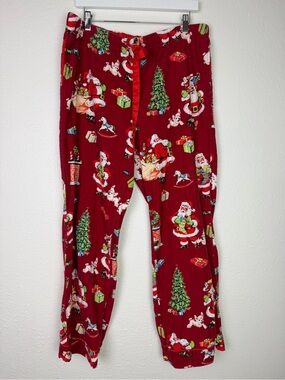 NICK & NORA Christmas Santa Pajama Pants Large